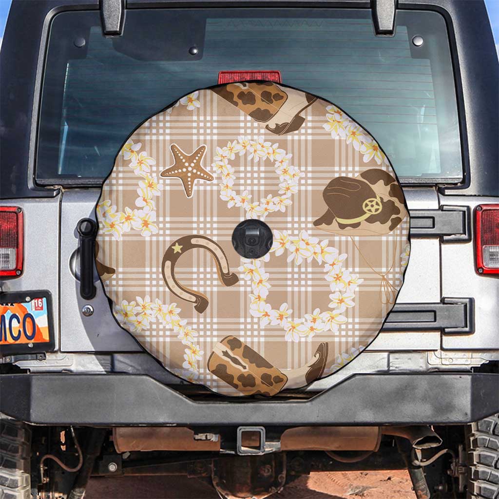 Aloha Hawaii Paniolo Khaki Palaka Spare Tire Cover Coastal Rodeo - Polynesian Pride