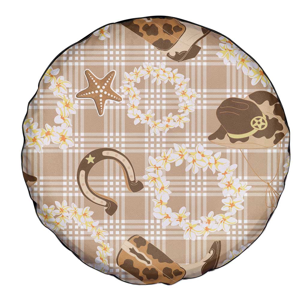 Aloha Hawaii Paniolo Khaki Palaka Spare Tire Cover Coastal Rodeo - Polynesian Pride
