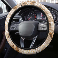 Aloha Hawaii Paniolo Khaki Palaka Steering Wheel Cover Coastal Rodeo - Polynesian Pride