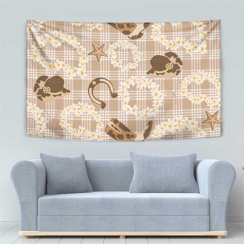 Aloha Hawaii Paniolo Khaki Palaka Tapestry Coastal Rodeo - Polynesian Pride