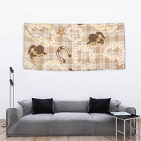 Aloha Hawaii Paniolo Khaki Palaka Tapestry Coastal Rodeo - Polynesian Pride