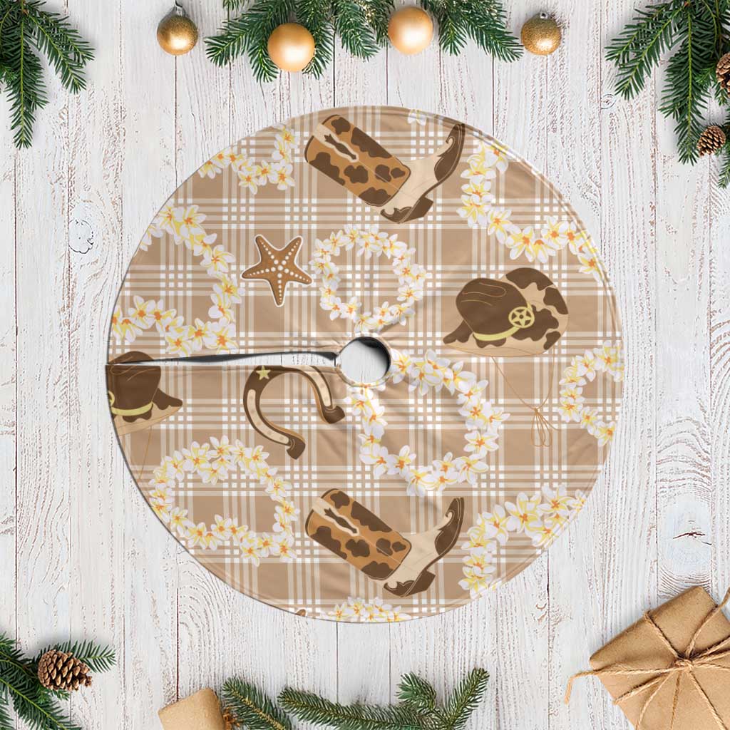 Aloha Hawaii Paniolo Khaki Palaka Tree Skirt Coastal Rodeo - Polynesian Pride