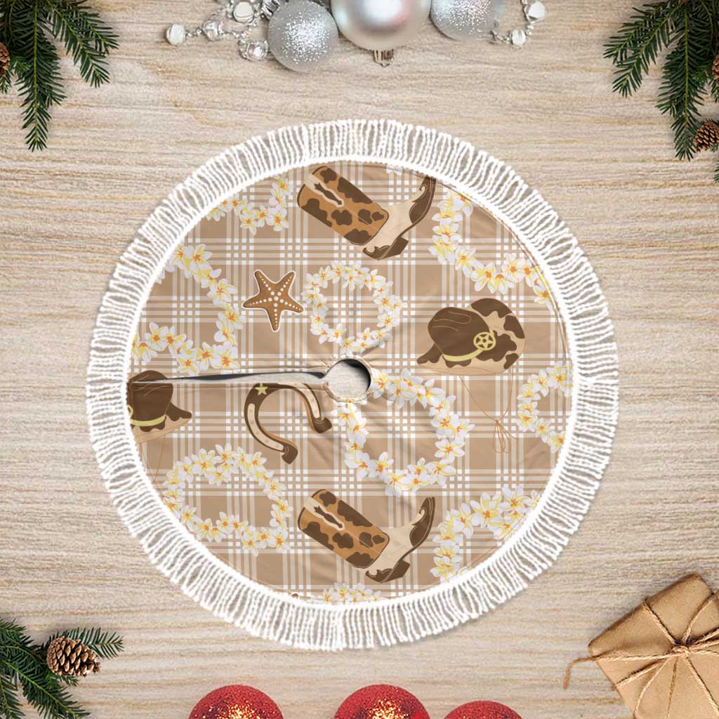 Aloha Hawaii Paniolo Khaki Palaka Tree Skirt Coastal Rodeo - Polynesian Pride