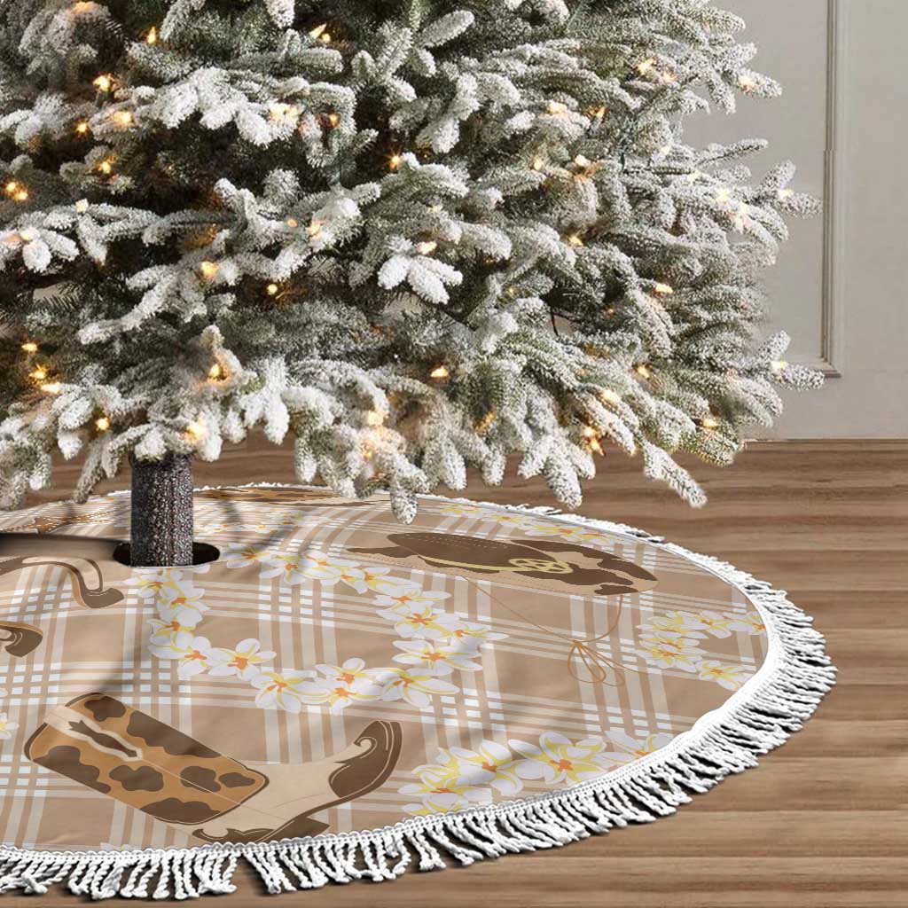 Aloha Hawaii Paniolo Khaki Palaka Tree Skirt Coastal Rodeo - Polynesian Pride