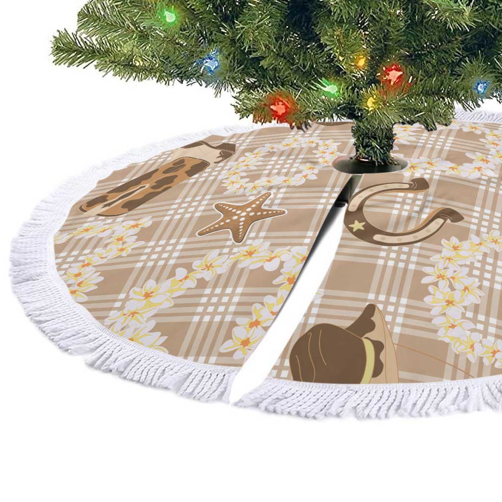 Aloha Hawaii Paniolo Khaki Palaka Tree Skirt Coastal Rodeo - Polynesian Pride