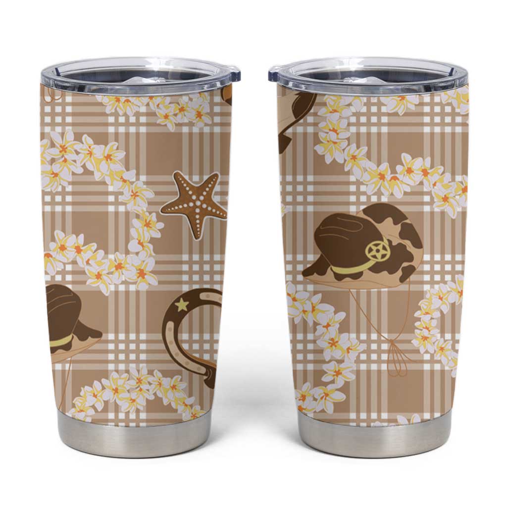 Aloha Hawaii Paniolo Khaki Palaka Tumbler Cup Coastal Rodeo - Polynesian Pride