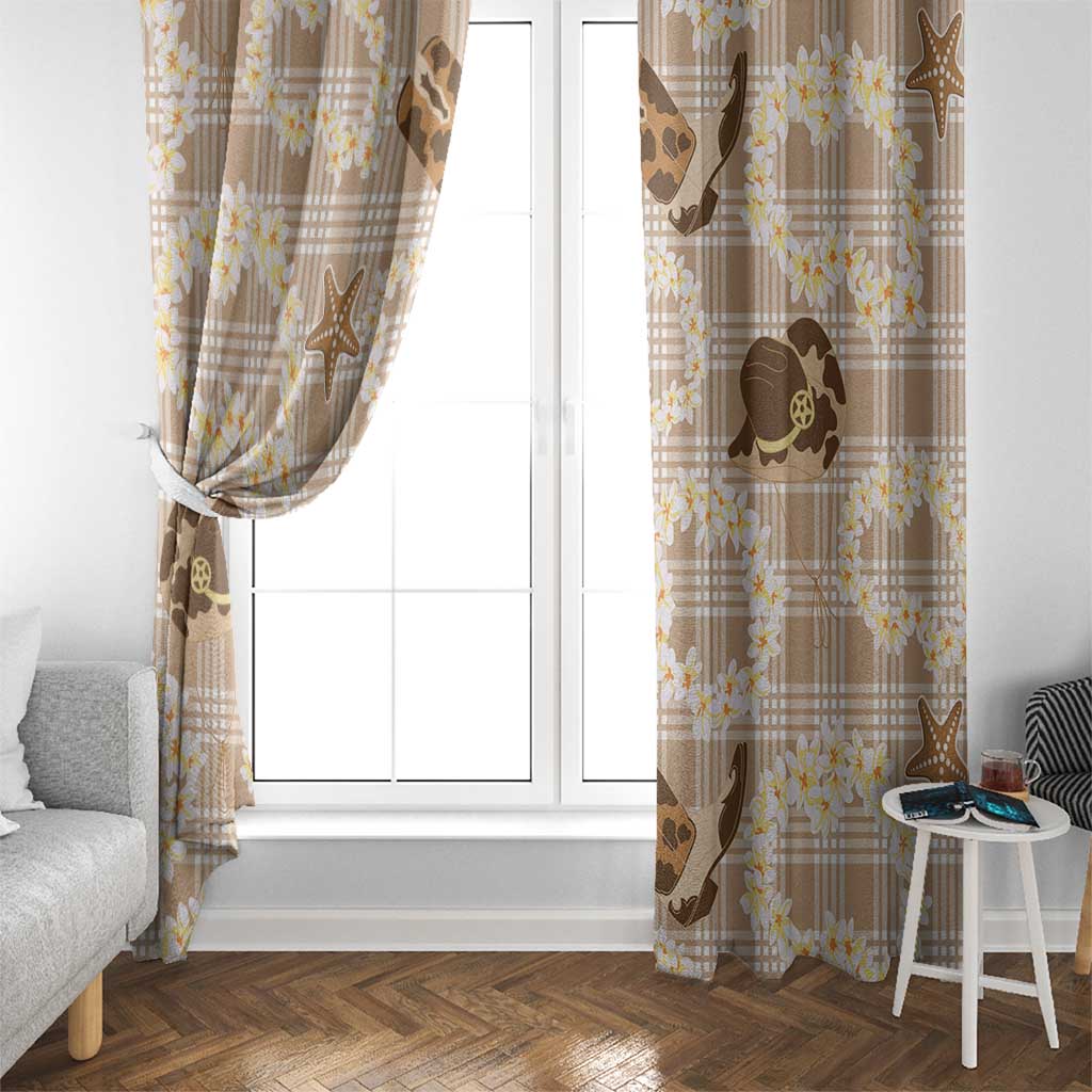 Aloha Hawaii Paniolo Khaki Palaka Window Curtain Coastal Rodeo - Polynesian Pride