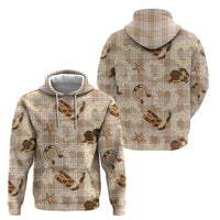 Aloha Hawaii Paniolo Khaki Palaka Zip Hoodie Coastal Rodeo - Polynesian Pride