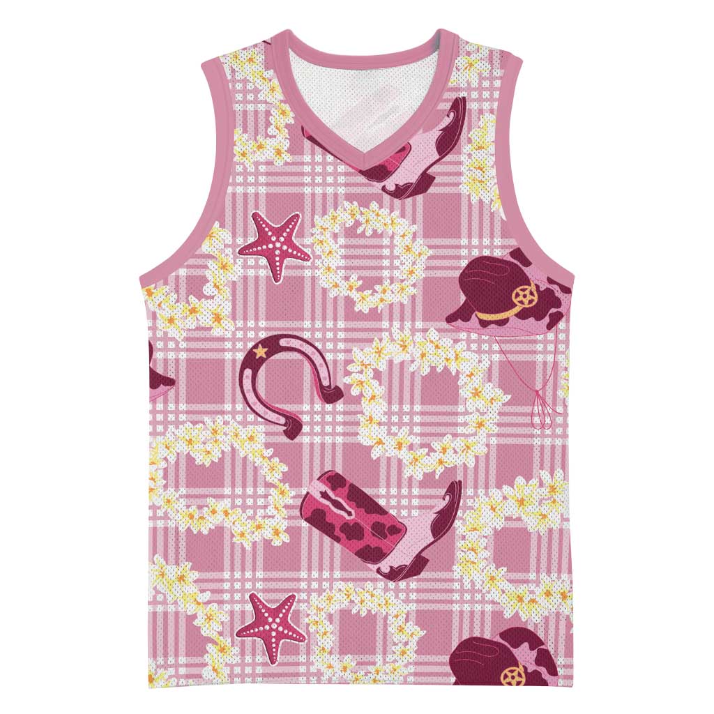 Aloha Hawaii Paniolo Lokelani Rose Palaka Basketball Jersey Coastal Rodeo - Polynesian Pride