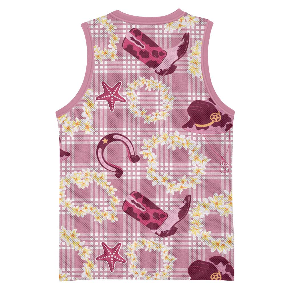 Aloha Hawaii Paniolo Lokelani Rose Palaka Basketball Jersey Coastal Rodeo - Polynesian Pride