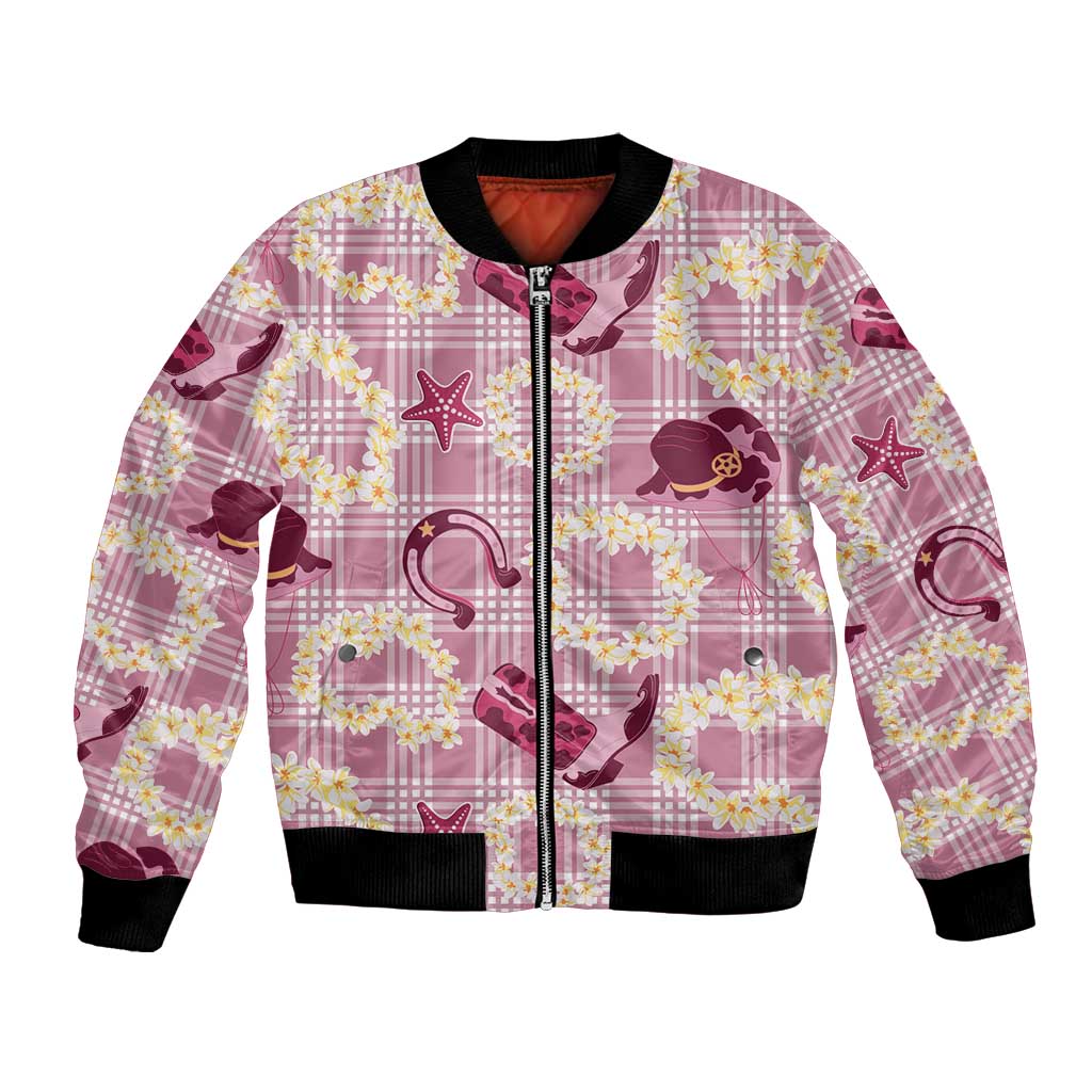 Aloha Hawaii Paniolo Lokelani Rose Palaka Bomber Jacket Coastal Rodeo - Polynesian Pride