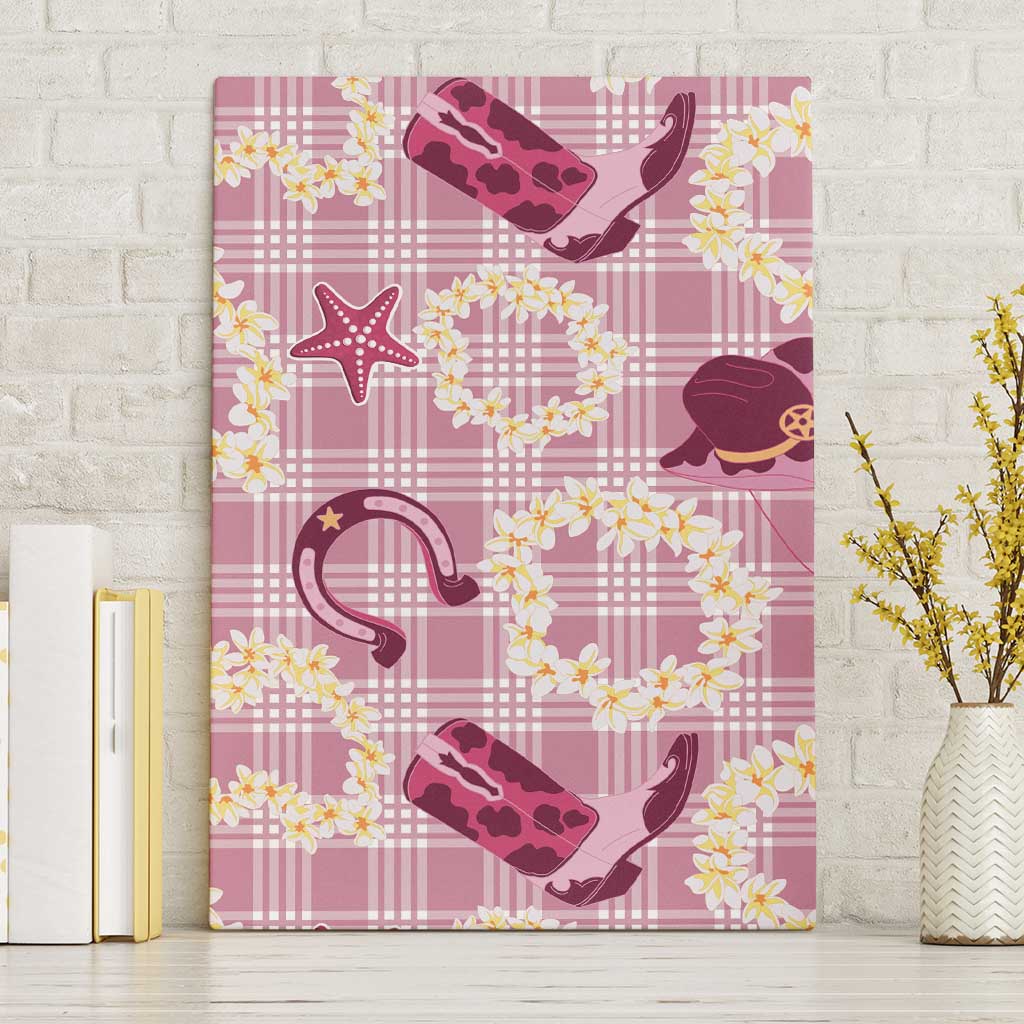 Aloha Hawaii Paniolo Lokelani Rose Palaka Canvas Wall Art Coastal Rodeo - Polynesian Pride