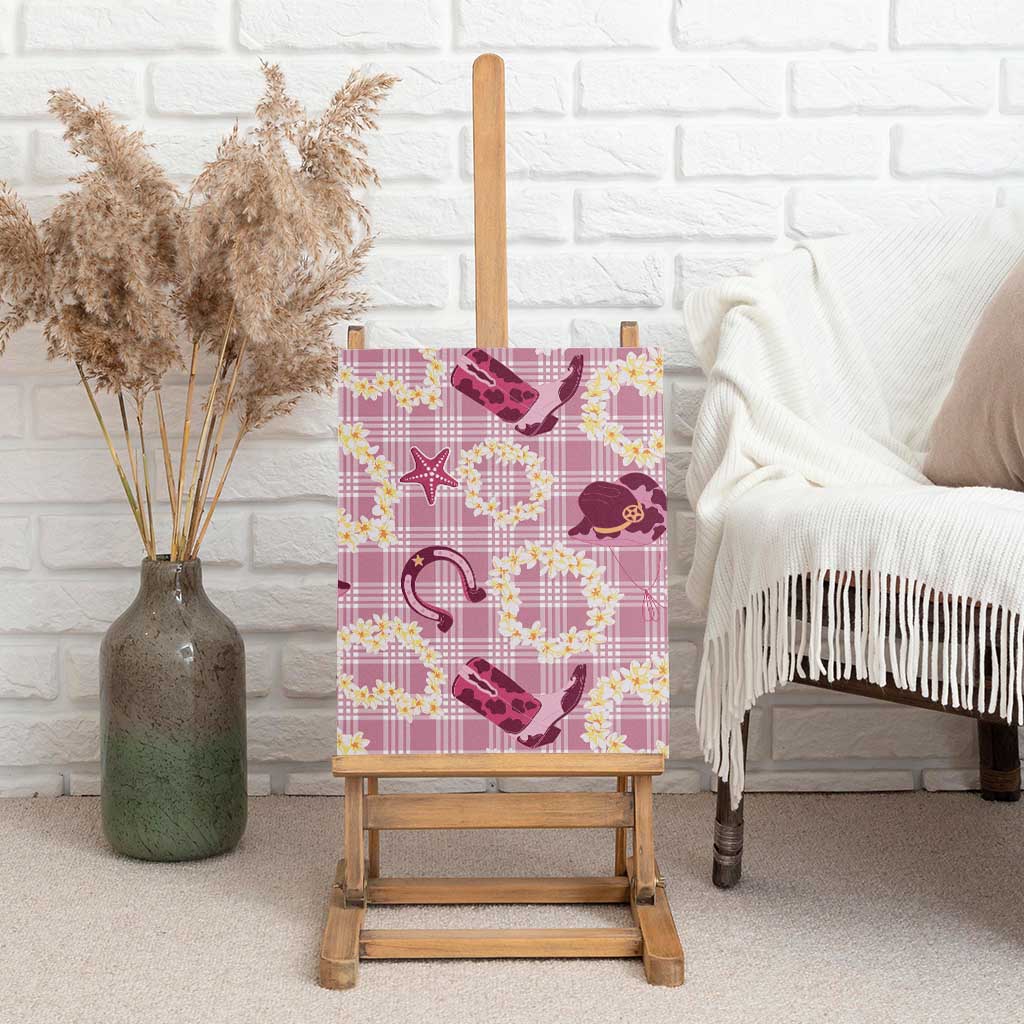 Aloha Hawaii Paniolo Lokelani Rose Palaka Canvas Wall Art Coastal Rodeo - Polynesian Pride