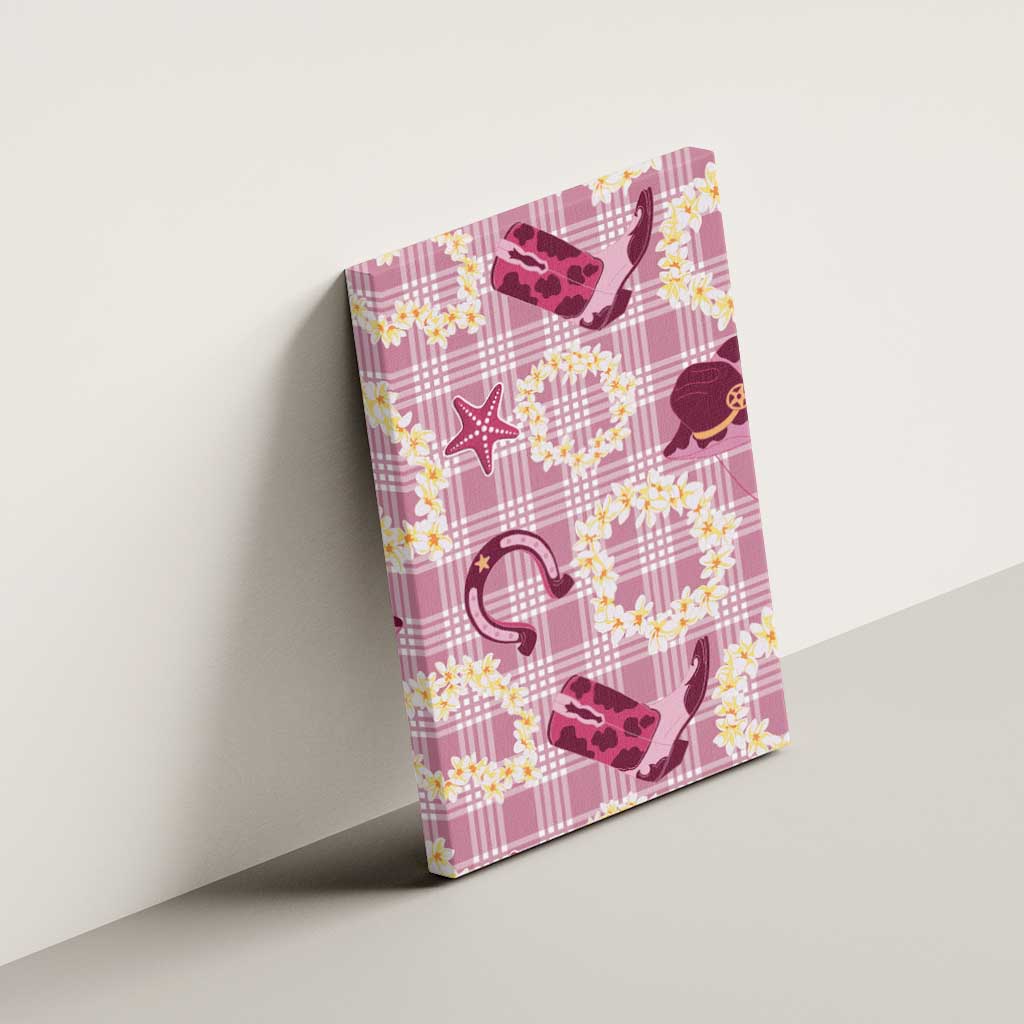 Aloha Hawaii Paniolo Lokelani Rose Palaka Canvas Wall Art Coastal Rodeo - Polynesian Pride