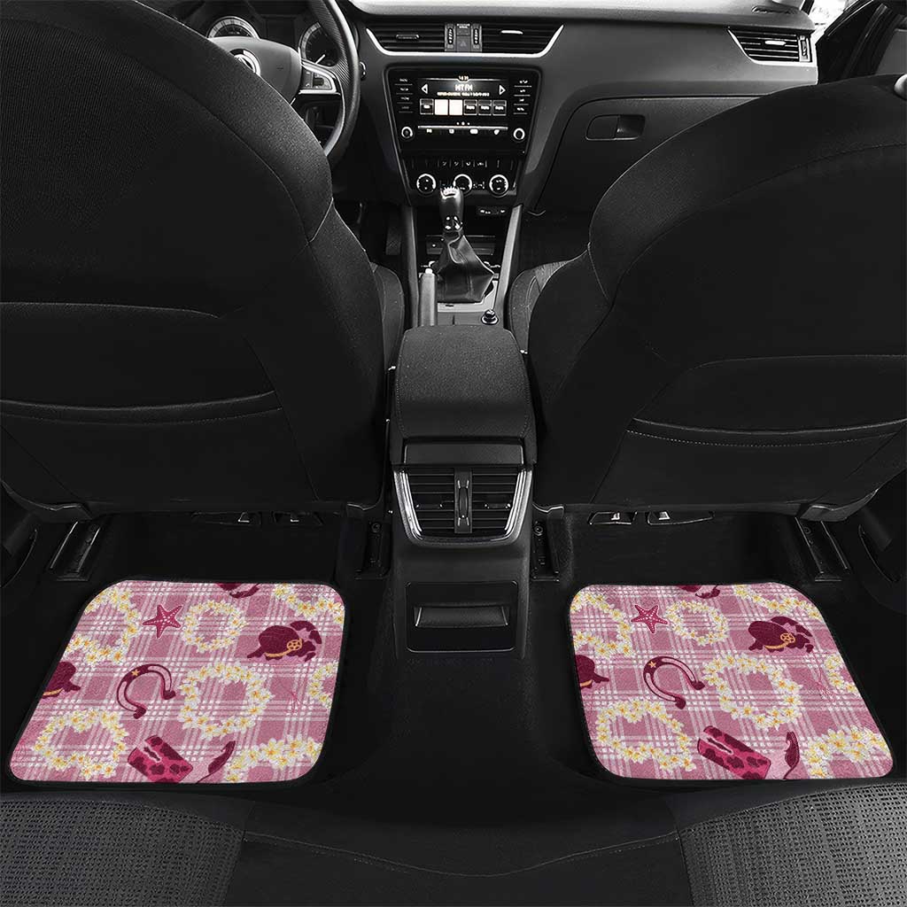Aloha Hawaii Paniolo Lokelani Rose Palaka Car Mats Coastal Rodeo - Polynesian Pride