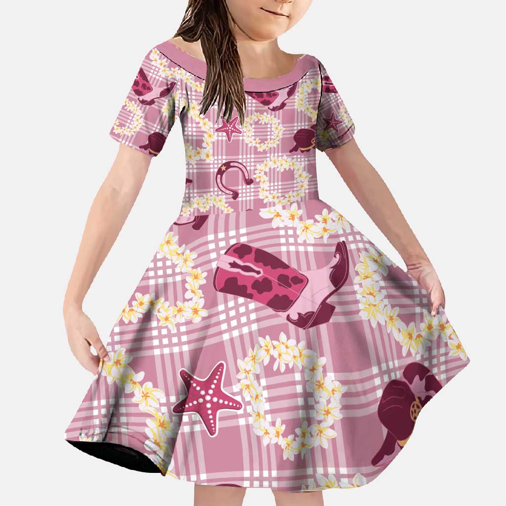 Aloha Hawaii Paniolo Lokelani Rose Palaka Family Matching Short Sleeve Bodycon Dress and Hawaiian Shirt Coastal Rodeo - Polynesian Pride