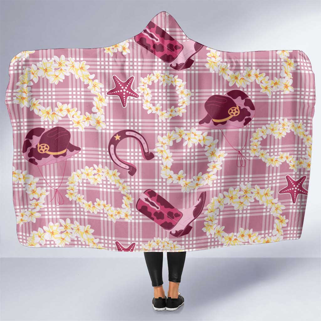 Aloha Hawaii Paniolo Lokelani Rose Palaka Hooded Blanket Coastal Rodeo - Polynesian Pride