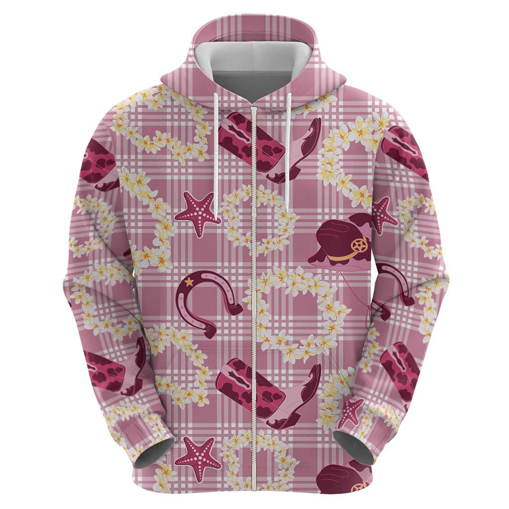 Aloha Hawaii Paniolo Lokelani Rose Palaka Hoodie Coastal Rodeo - Polynesian Pride