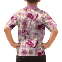 Aloha Hawaii Paniolo Lokelani Rose Palaka Kid Hawaiian Shirt Coastal Rodeo - Polynesian Pride