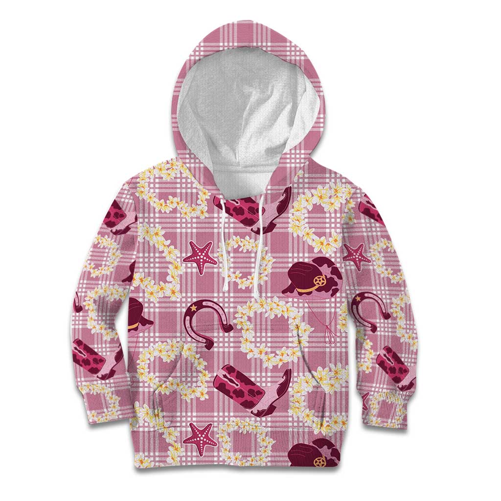 Aloha Hawaii Paniolo Lokelani Rose Palaka Kid Hoodie Coastal Rodeo - Polynesian Pride