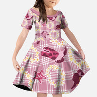 Aloha Hawaii Paniolo Lokelani Rose Palaka Kid Short Sleeve Dress Coastal Rodeo - Polynesian Pride