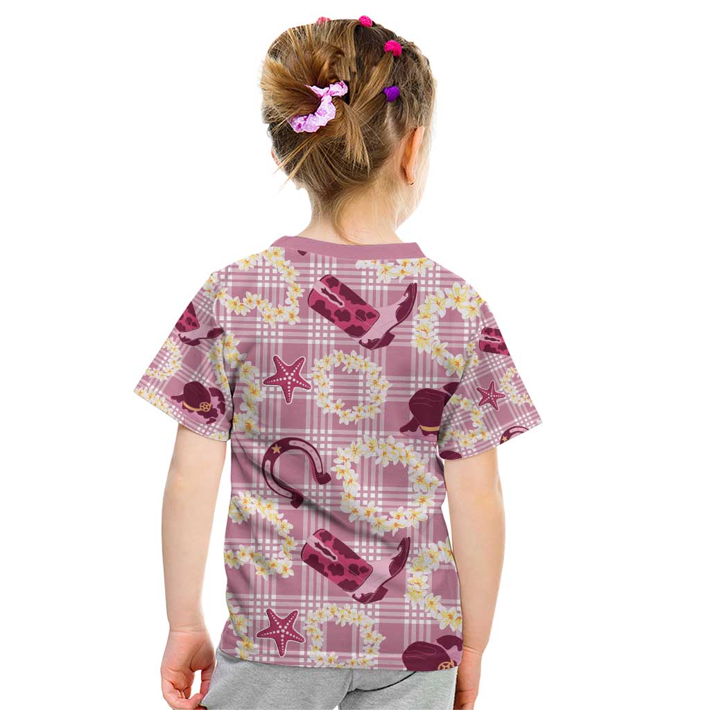 Aloha Hawaii Paniolo Lokelani Rose Palaka Kid T Shirt Coastal Rodeo - Polynesian Pride