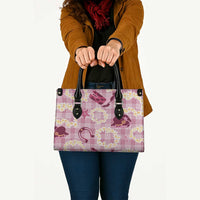 Aloha Hawaii Paniolo Lokelani Rose Palaka Leather Bag Coastal Rodeo - Polynesian Pride