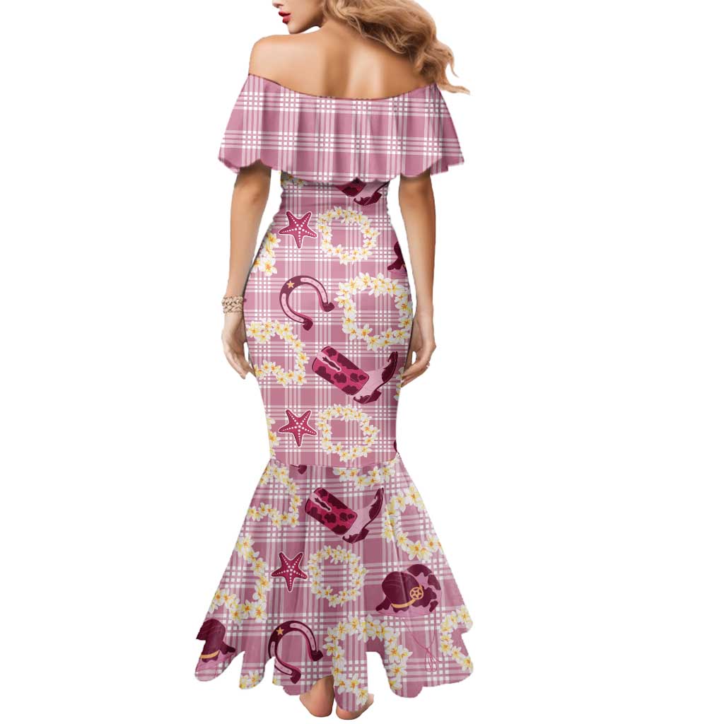 Aloha Hawaii Paniolo Lokelani Rose Palaka Mermaid Dress Coastal Rodeo - Polynesian Pride