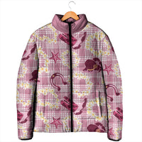 Aloha Hawaii Paniolo Lokelani Rose Palaka Padded Jacket Coastal Rodeo - Polynesian Pride