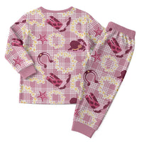 Aloha Hawaii Paniolo Lokelani Rose Palaka Christmas Pajama Set Coastal Rodeo - Polynesian Pride