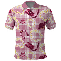 Aloha Hawaii Paniolo Lokelani Rose Palaka Polo Shirt Coastal Rodeo - Polynesian Pride