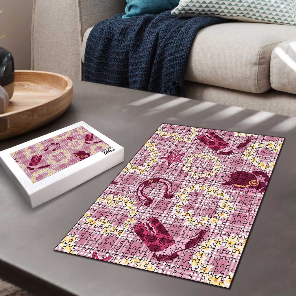 Aloha Hawaii Paniolo Lokelani Rose Palaka Puzzle Coastal Rodeo - Polynesian Pride