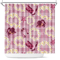 Aloha Hawaii Paniolo Lokelani Rose Palaka Shower Curtain Coastal Rodeo - Polynesian Pride