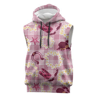 Aloha Hawaii Paniolo Lokelani Rose Palaka Sleeveless Hoodie Coastal Rodeo - Polynesian Pride