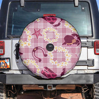 Aloha Hawaii Paniolo Lokelani Rose Palaka Spare Tire Cover Coastal Rodeo - Polynesian Pride