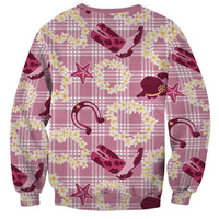 Aloha Hawaii Paniolo Lokelani Rose Palaka Sweatshirt Coastal Rodeo - Polynesian Pride