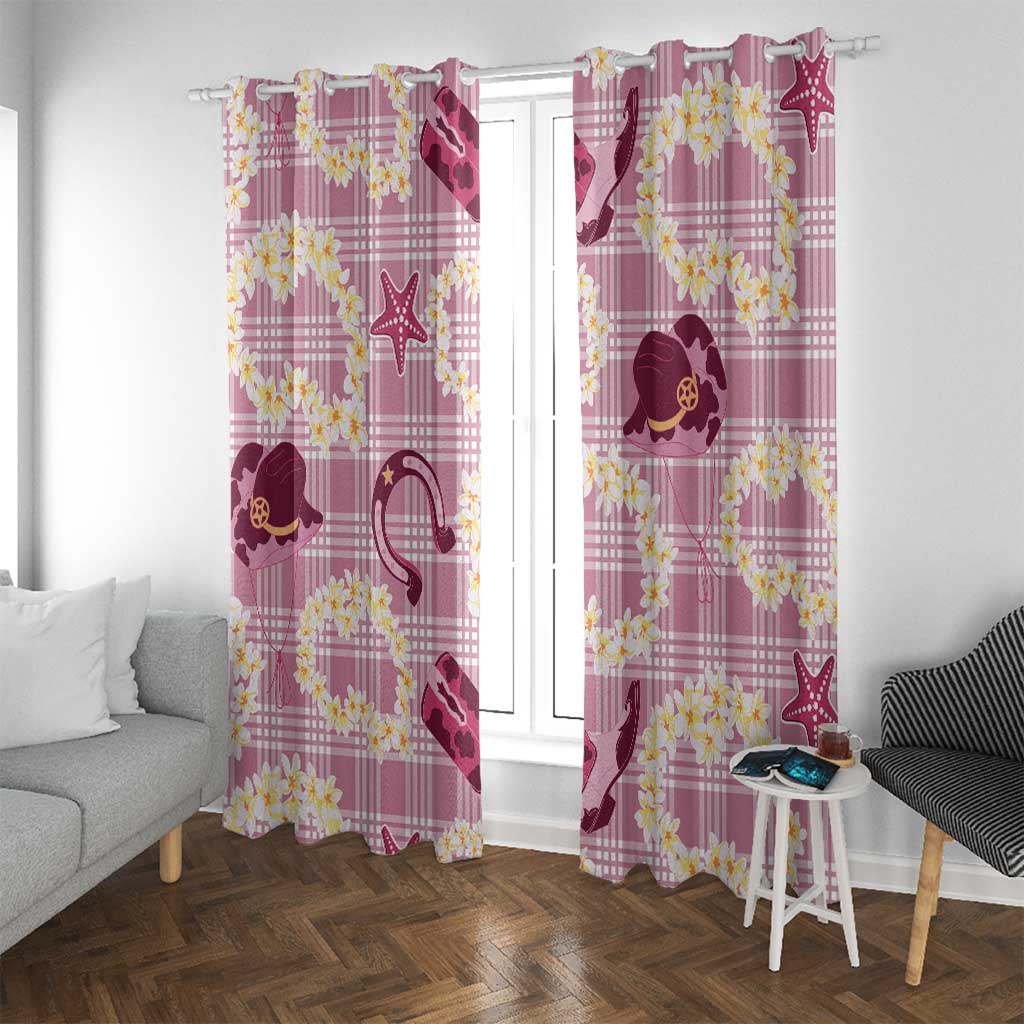 Aloha Hawaii Paniolo Lokelani Rose Palaka Window Curtain Coastal Rodeo - Polynesian Pride