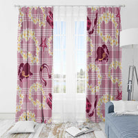 Aloha Hawaii Paniolo Lokelani Rose Palaka Window Curtain Coastal Rodeo - Polynesian Pride