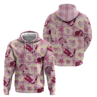 Aloha Hawaii Paniolo Lokelani Rose Palaka Zip Hoodie Coastal Rodeo - Polynesian Pride