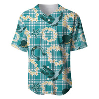 Aloha Hawaii Paniolo Teal Palaka Baseball Jersey Coastal Rodeo - Polynesian Pride