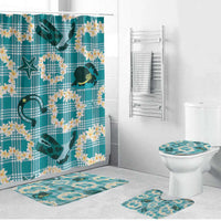 Aloha Hawaii Paniolo Teal Palaka Bathroom Set Coastal Rodeo - Polynesian Pride
