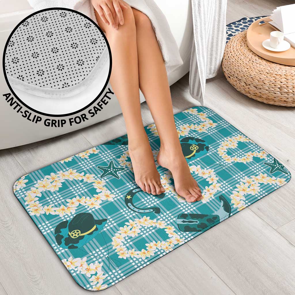 Aloha Hawaii Paniolo Teal Palaka Bathroom Set Coastal Rodeo - Polynesian Pride