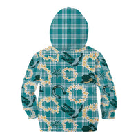 Aloha Hawaii Paniolo Teal Palaka Kid Hoodie Coastal Rodeo LT7 - Polynesian Pride