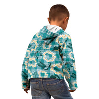 Aloha Hawaii Paniolo Teal Palaka Kid Hoodie Coastal Rodeo LT7 - Polynesian Pride
