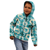 Aloha Hawaii Paniolo Teal Palaka Kid Hoodie Coastal Rodeo LT7 - Polynesian Pride