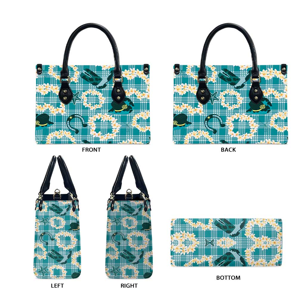 Aloha Hawaii Paniolo Teal Palaka Leather Bag Coastal Rodeo - Polynesian Pride
