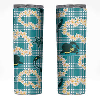 Aloha Hawaii Paniolo Teal Palaka Skinny Tumbler Coastal Rodeo - Polynesian Pride