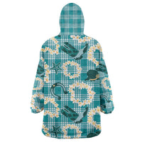 Aloha Hawaii Paniolo Teal Palaka Wearable Blanket Hoodie Coastal Rodeo - Polynesian Pride