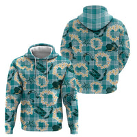 Aloha Hawaii Paniolo Teal Palaka Zip Hoodie Coastal Rodeo - Polynesian Pride