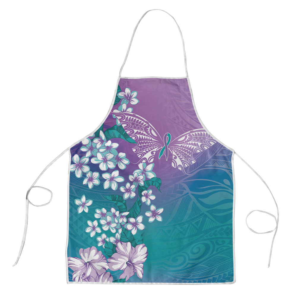 Dreamy Butterfly Polynesian Purple Teal Tribal Art Apron Floral Vibes LT7 Purple Teal - Polynesian Pride